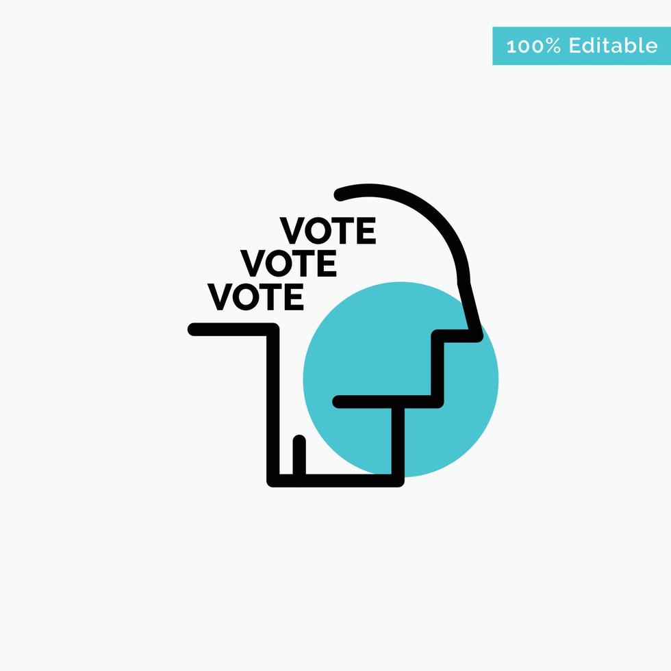 Ballot Election Poll Referendum Speech turquoise highlight circle point Vector icon