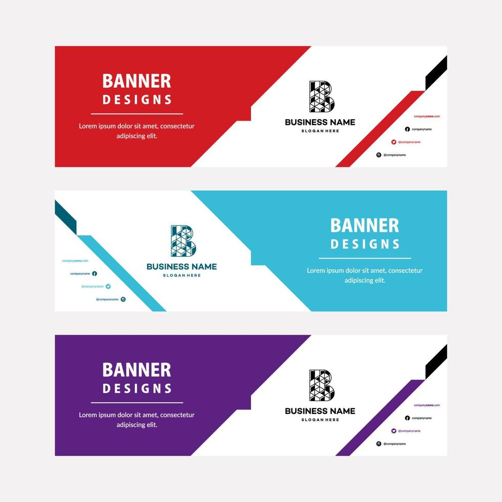 Flat Designs web banners template with diagonal elements for a photo. Universal design for advertising business vector