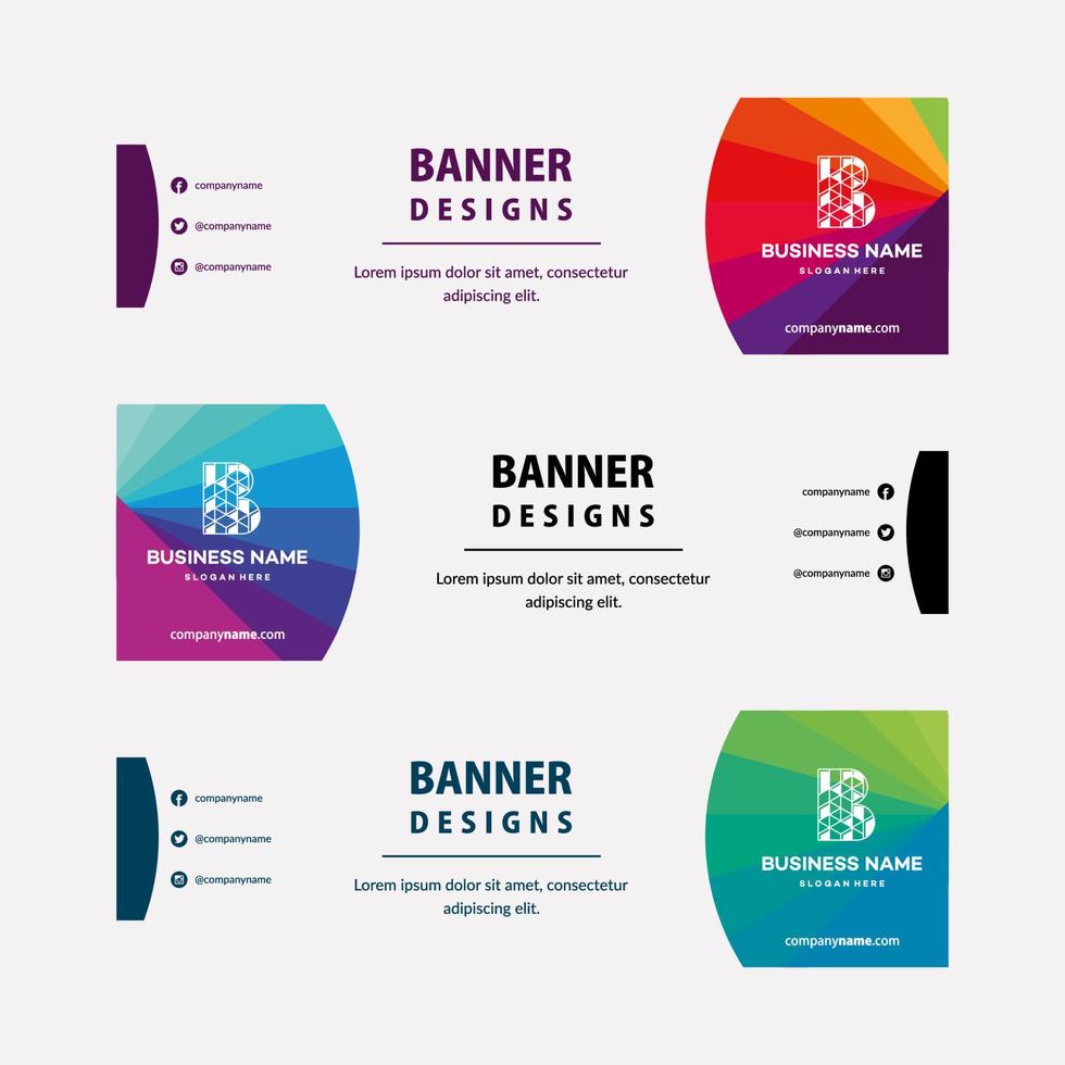 Modern web banners template with diagonal elements for a photo. Universal design for advertising business vector