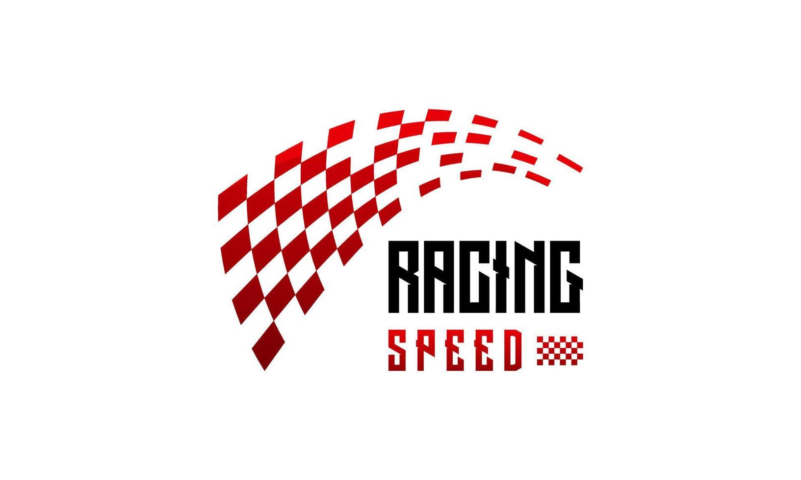 vector de concepto de diseños de velocidad de carreras rápidas, plantilla de logotipo de bandera de carreras simple