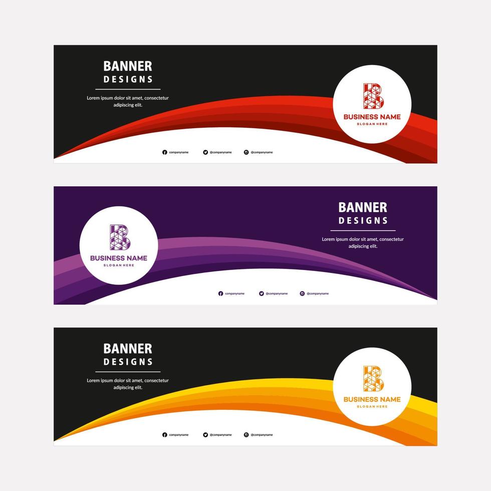 Flat Designs web banners template with diagonal elements for a photo. Universal design for advertising business vector