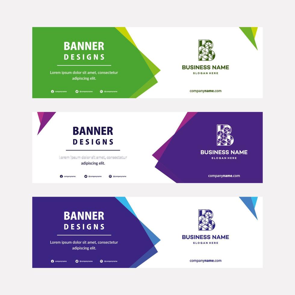 Flat Designs web banners template with diagonal elements for a photo. Universal design for advertising business vector