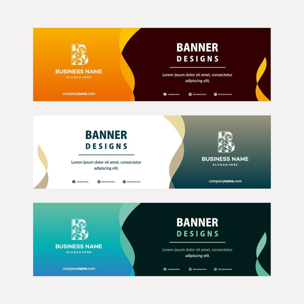 Modern web banners template with diagonal elements for a photo. Universal design for advertising business vector