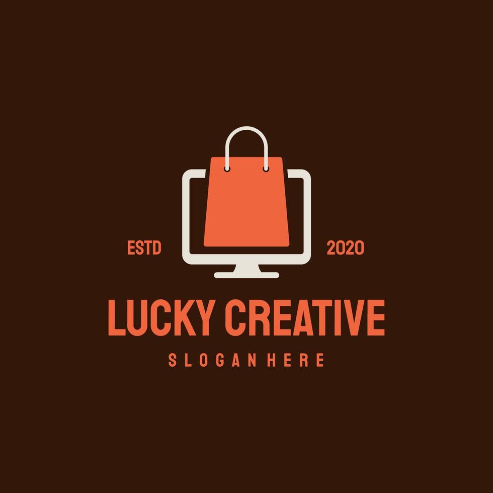 Online Shop logo retro vintage vector template vector illustration