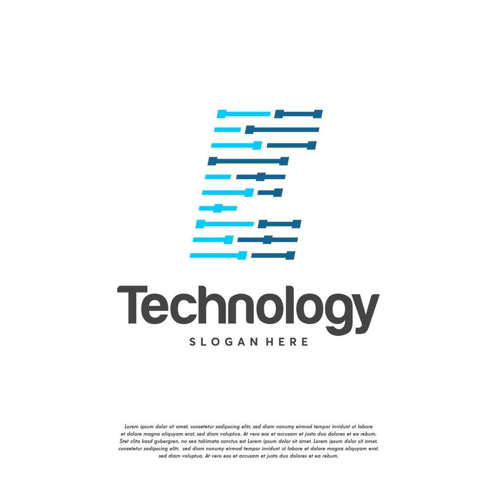 E initial Technology Logo designs template vector