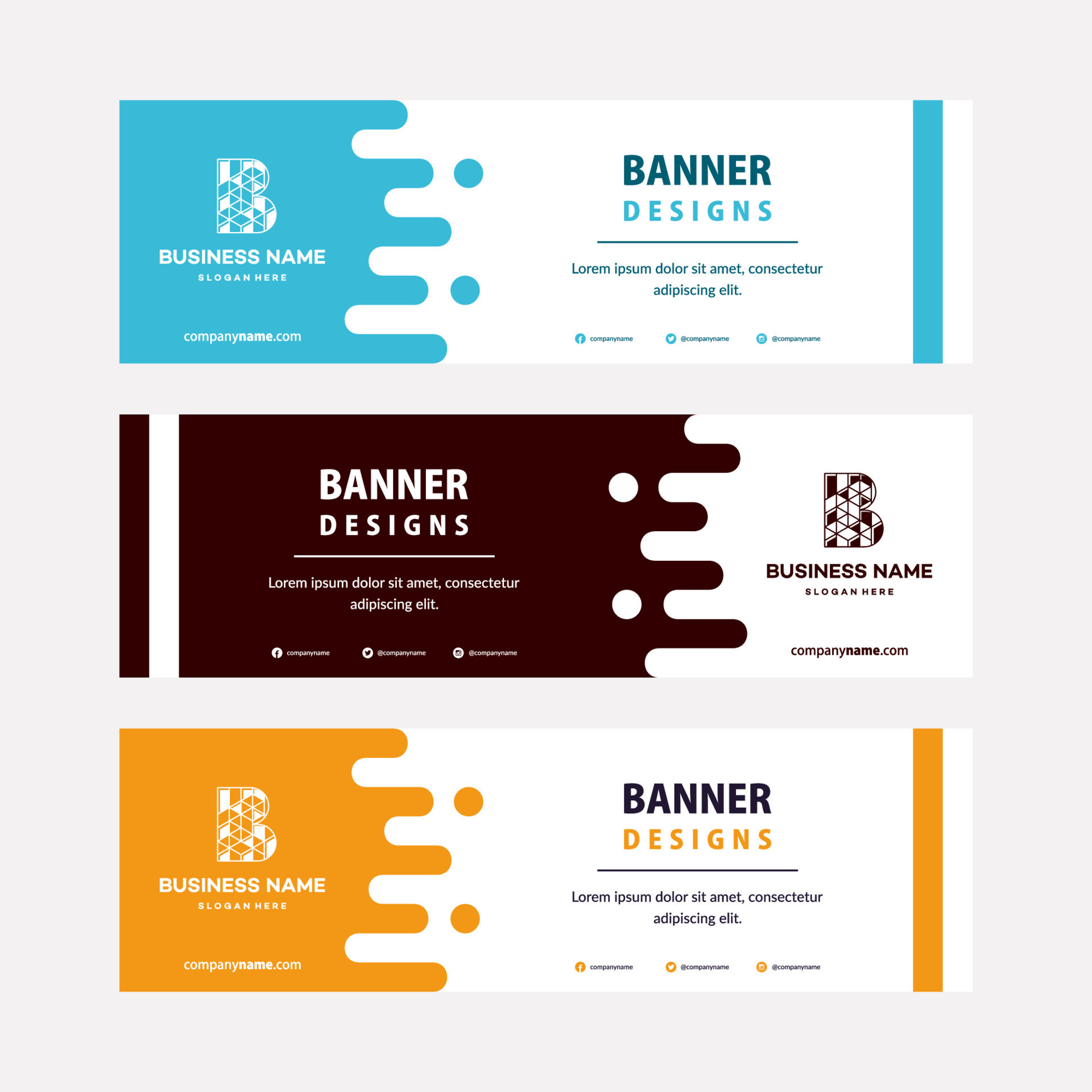 Flat Designs web banners template with diagonal elements for a photo