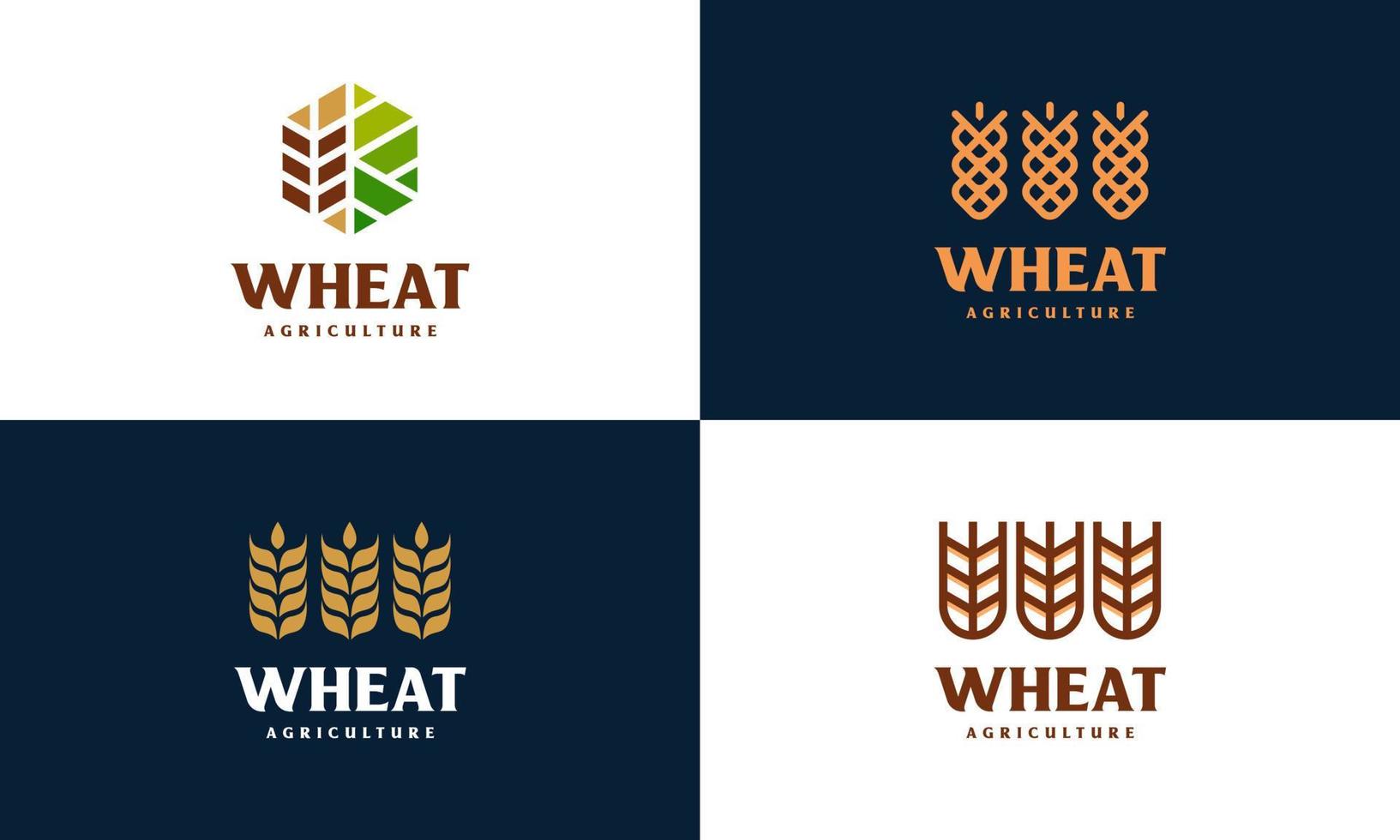 set of Luxury Grain wheat logo concept, Agriculture wheat Logo Template vector icon