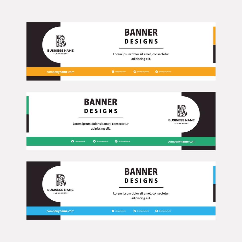 plantilla de banners web de diseños planos con elementos diagonales para una foto. diseño universal para negocios publicitarios vector