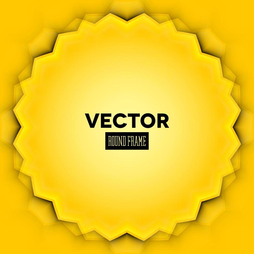 marco de vector abstracto con hojas amarillas sombreadas