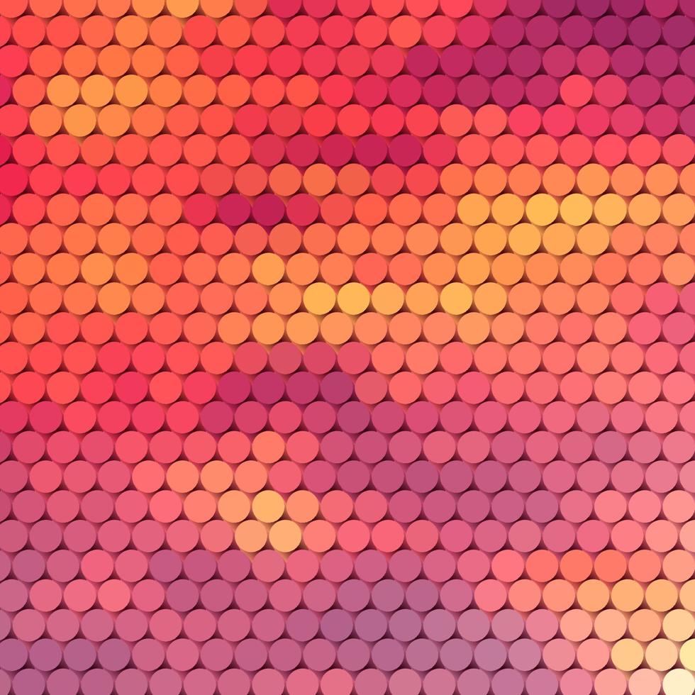 Sundown themed blurry background with circular grid vector