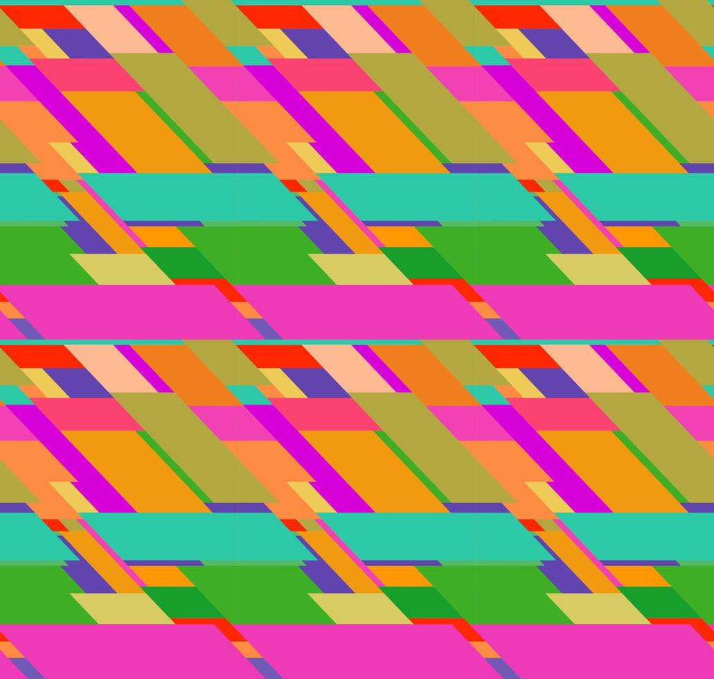 Flat colorful seamless pattern with chaotic skewed rectangles vector