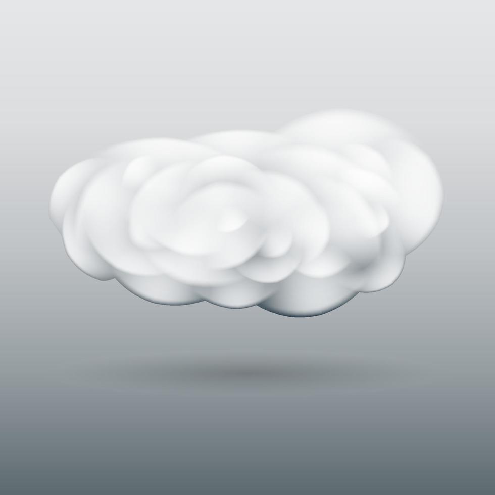 Scalable white vector fluffy cloud with shadow
