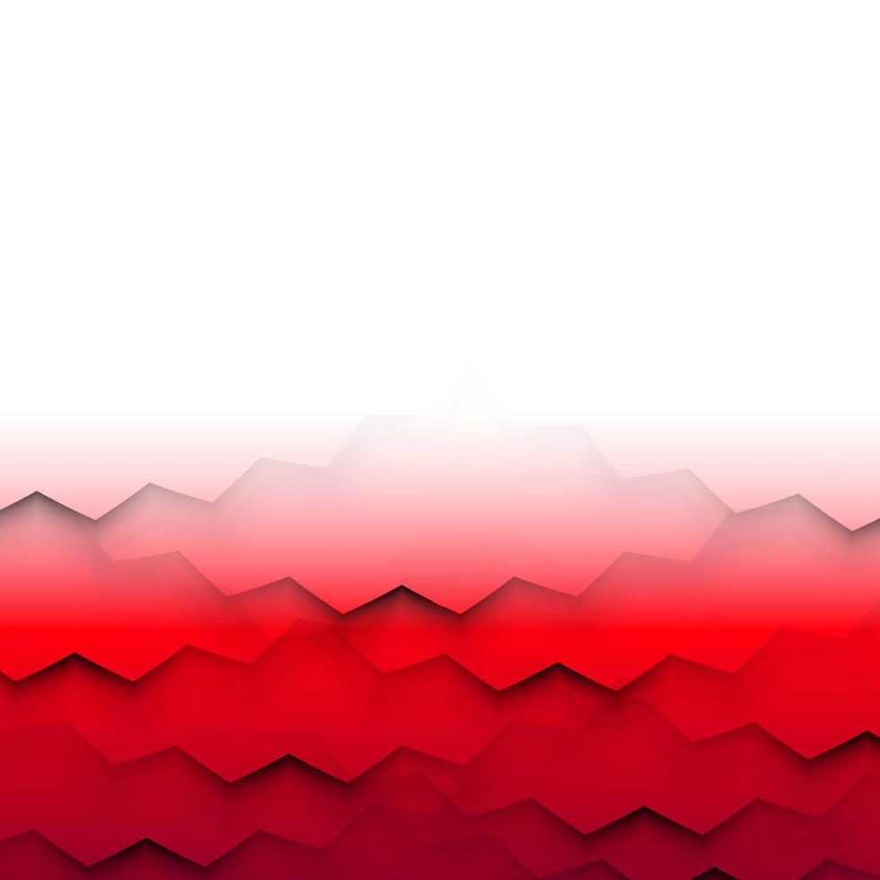Abstract vector frame with red shaded waves