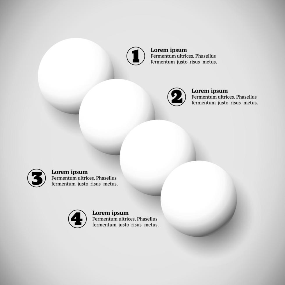 Infographics with group of flying numbered white balls vector