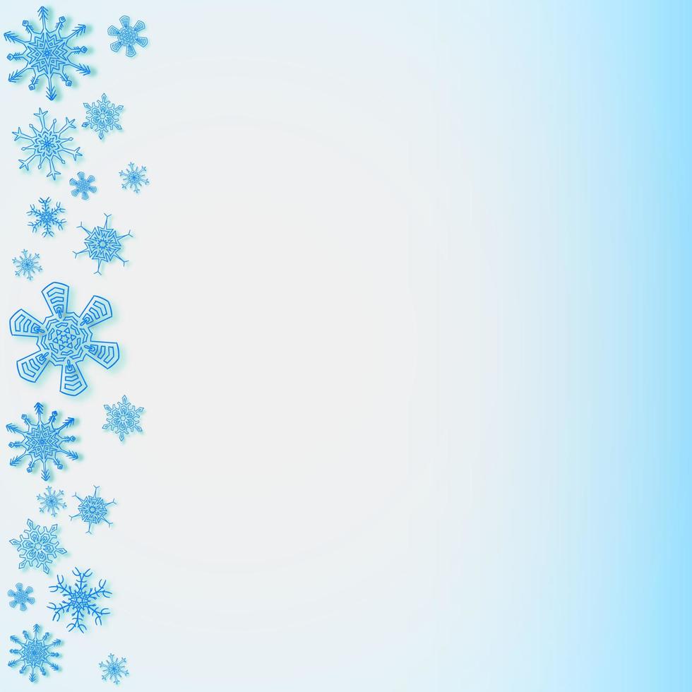 Rectangular frame with snowflakes on the left side vector