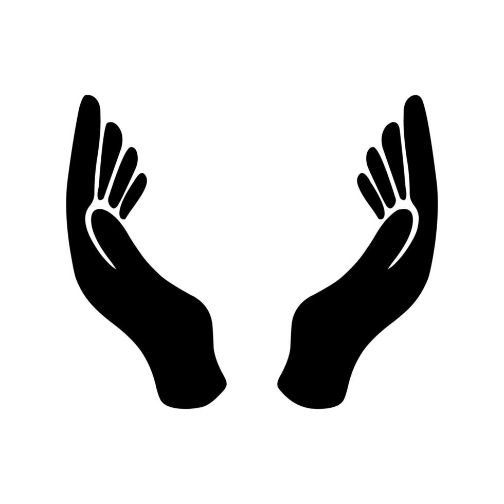 Two hand icon. vector illustration open palm