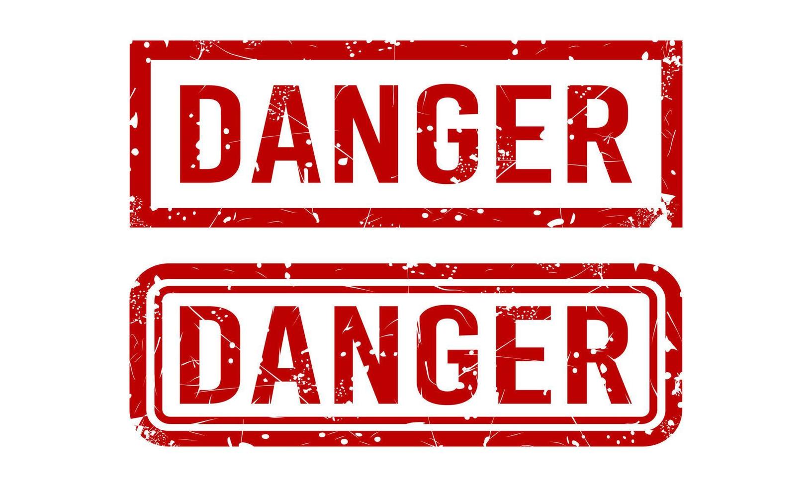 Grunge a rubber red stamp with the word danger. Vector illustration.