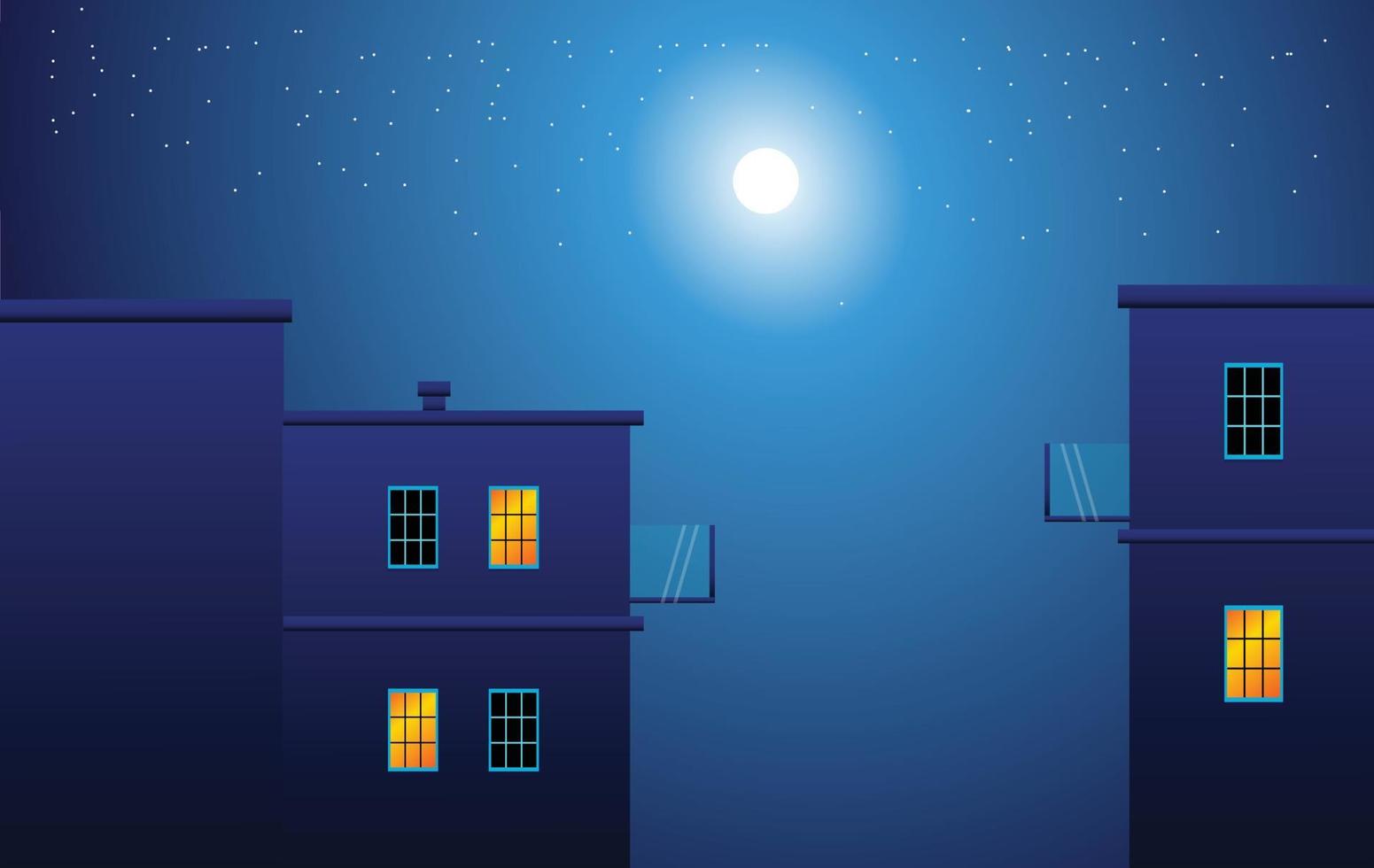 Moon illustration window sad evening illustration vector