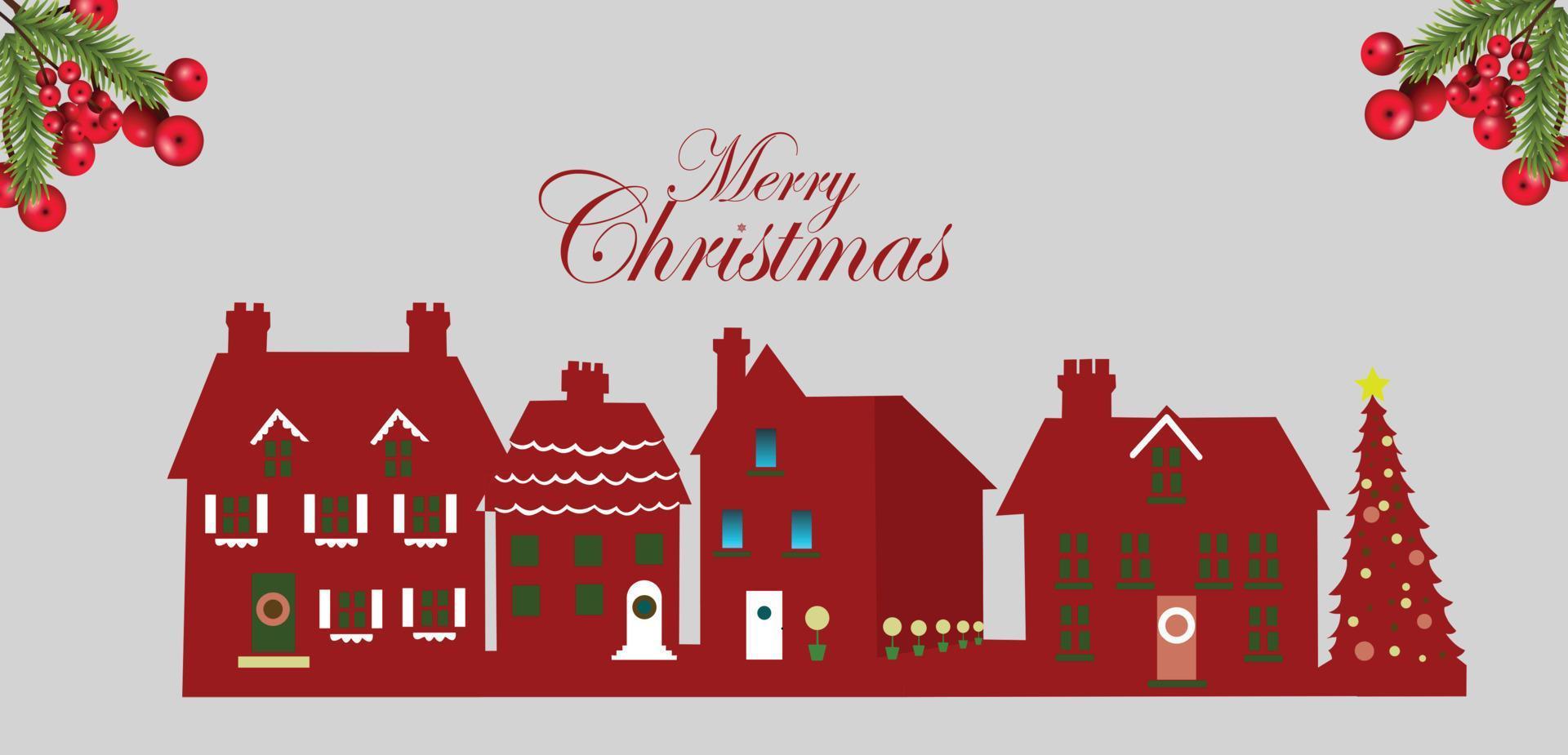 Christmas home town vector