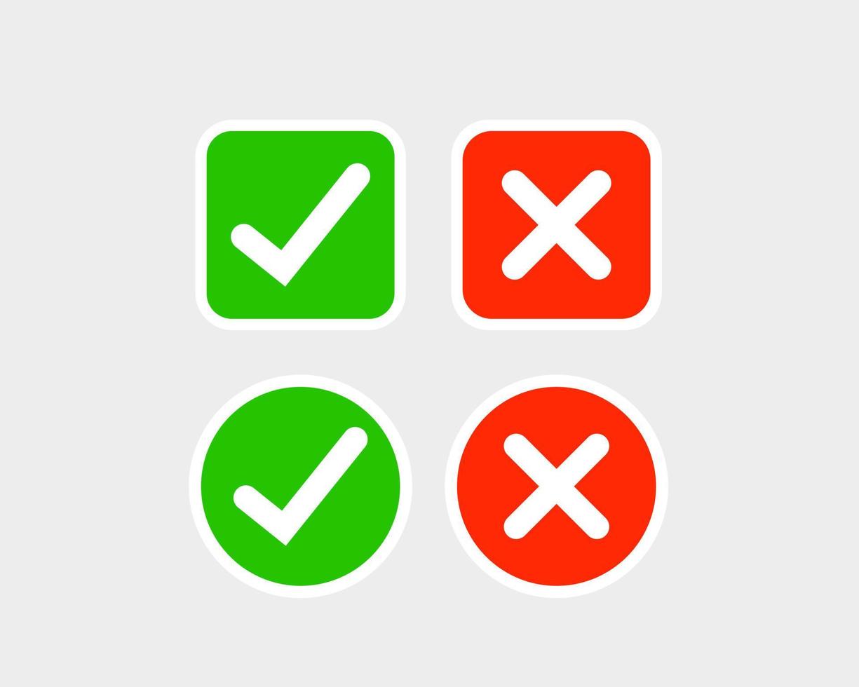 Check and Cross Mark Symbol Set Vector. vector