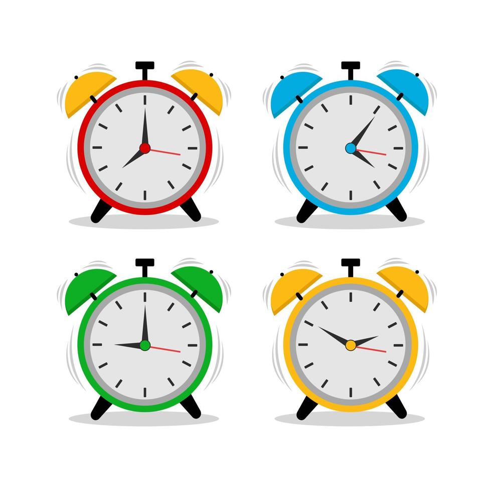 Variety of Alarm Clocks in Vector Graphic.