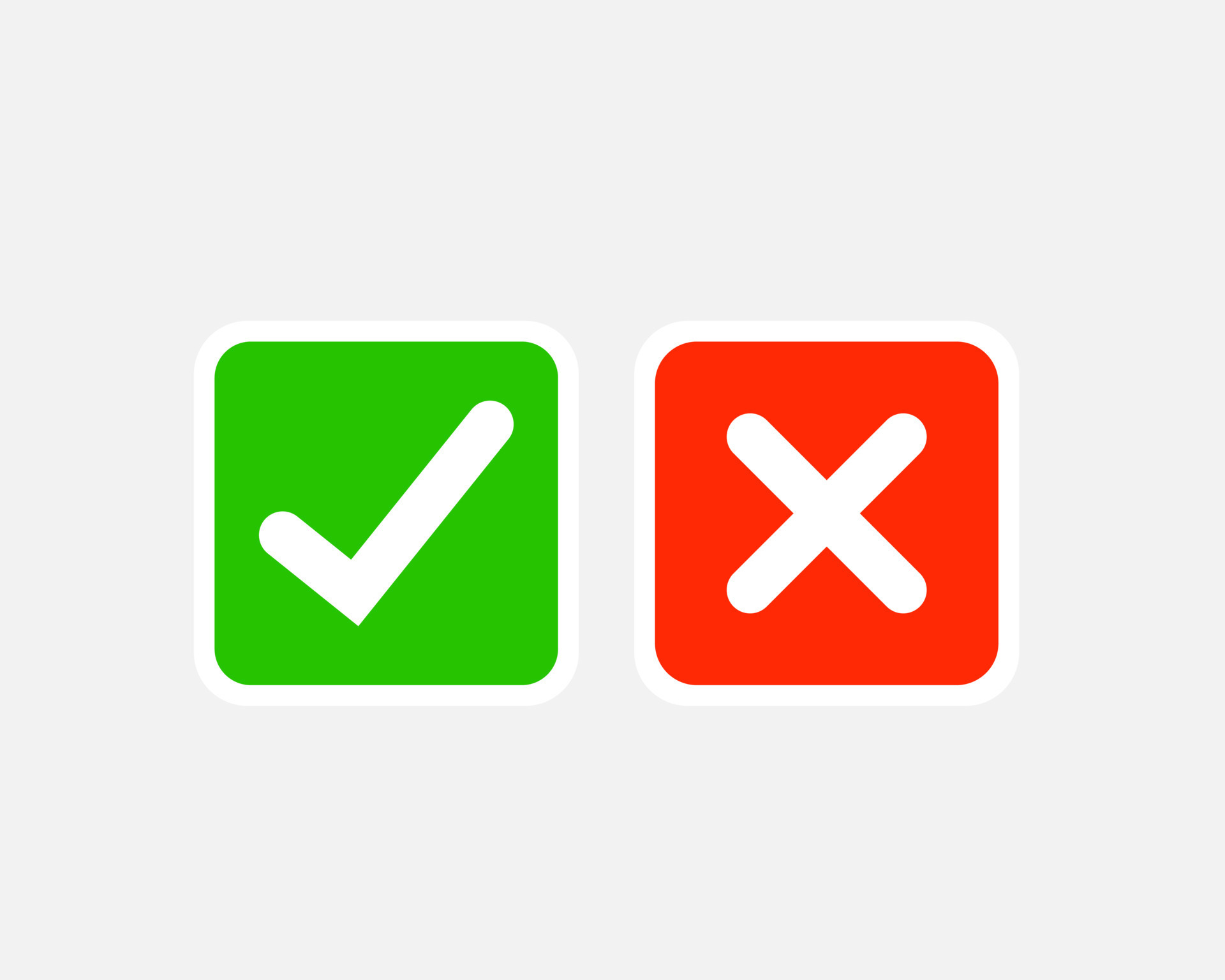 Check Mark and Cross Mark Symbols Icon Element in Square. 15452501 ...