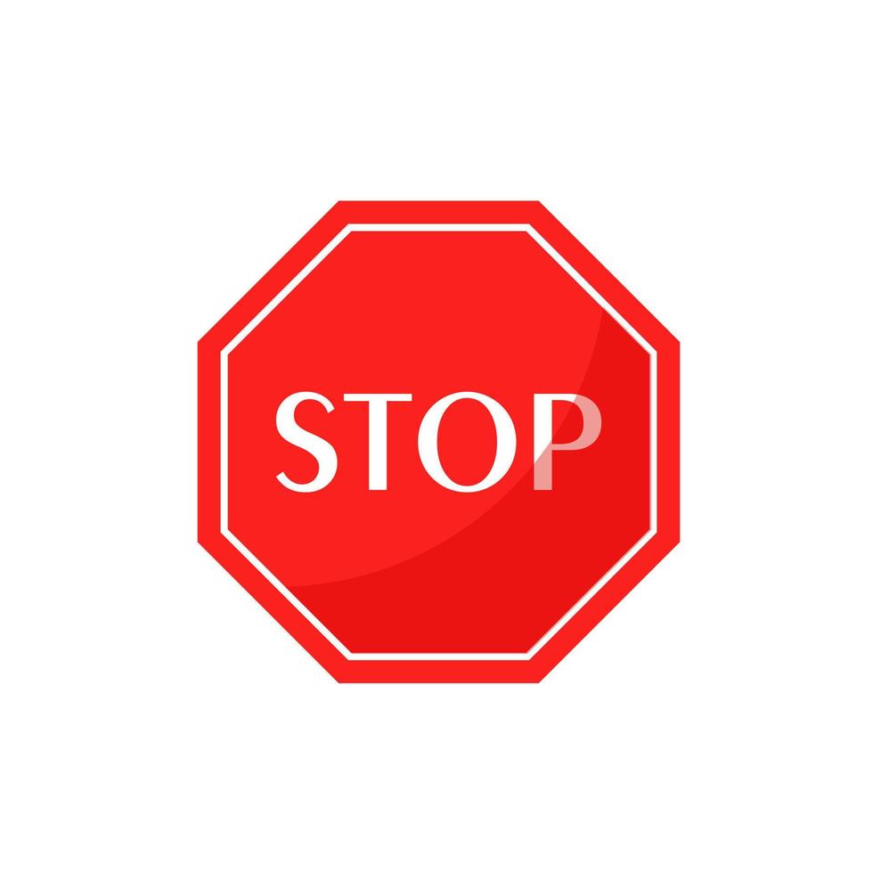 Ilustración de vector de señal de stop roja de pared