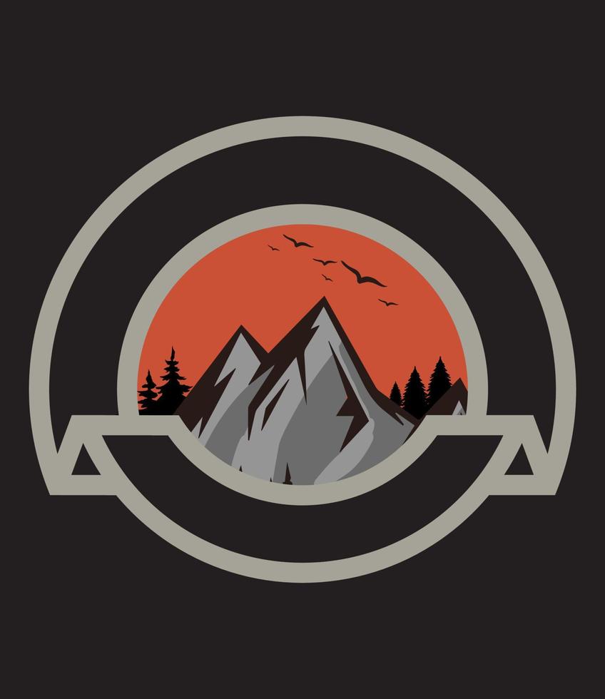 Mountain vector drawing illustration design