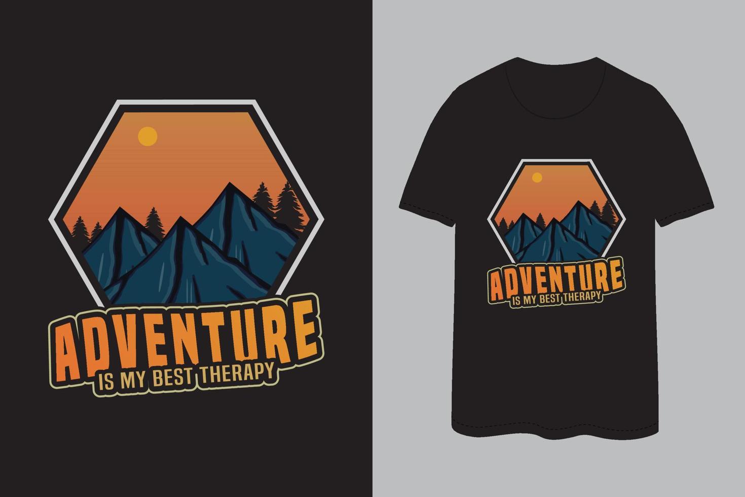 Mountain T-shirt design 3 vector