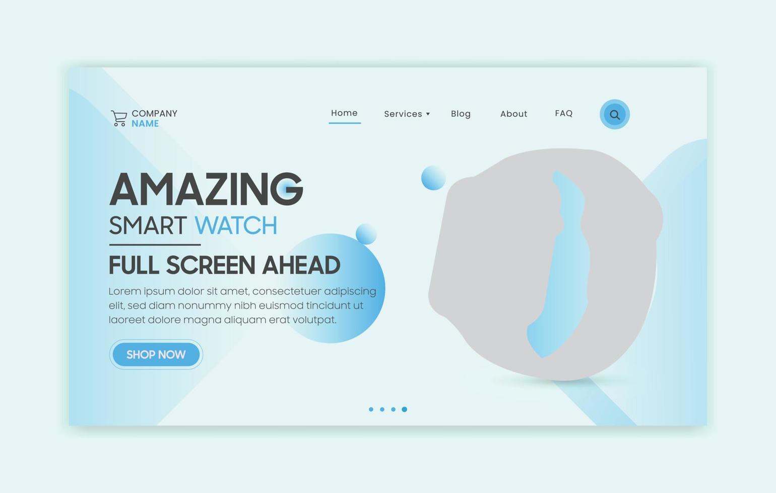 Landing page template design vector