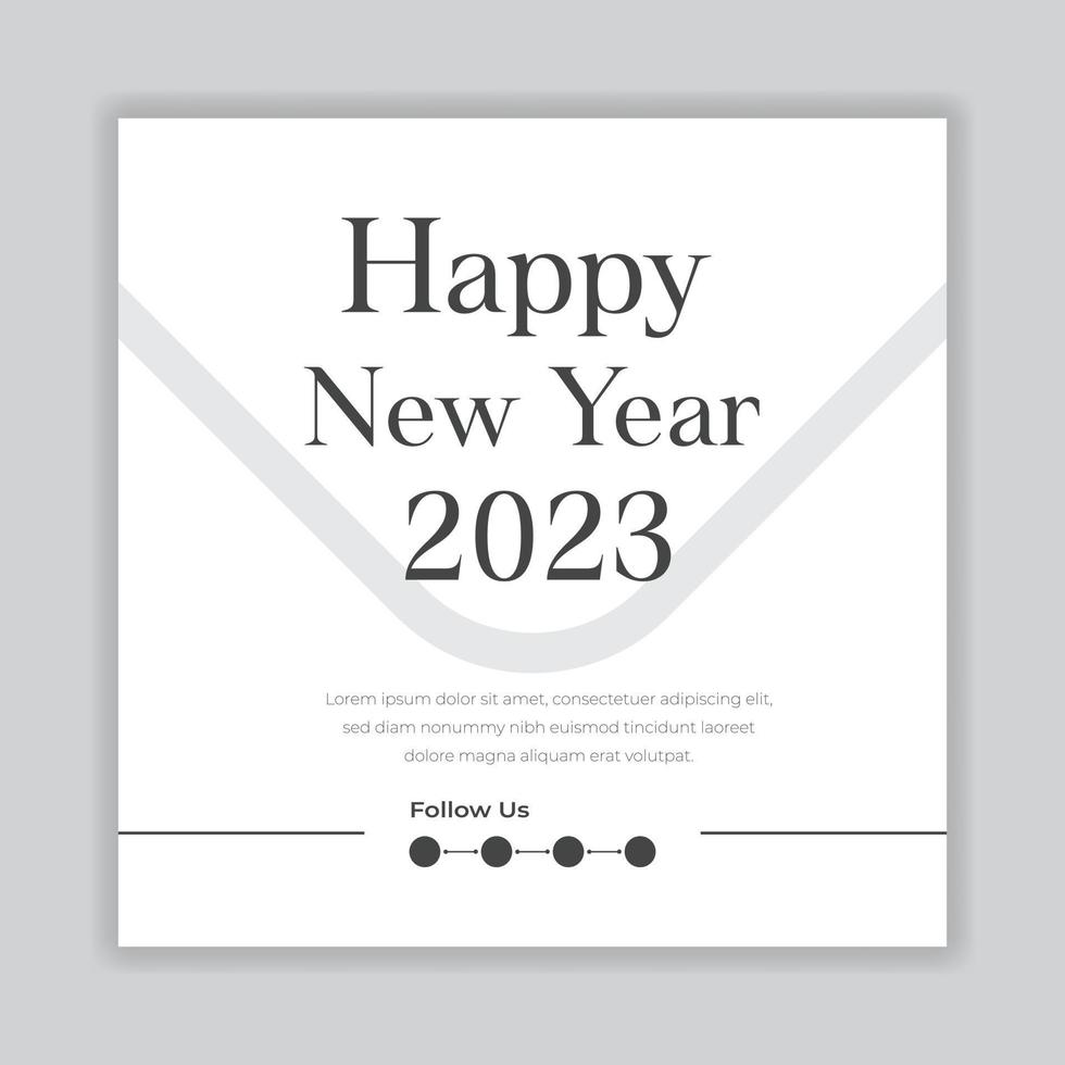 happy new year 2023 text typography design poster template vector