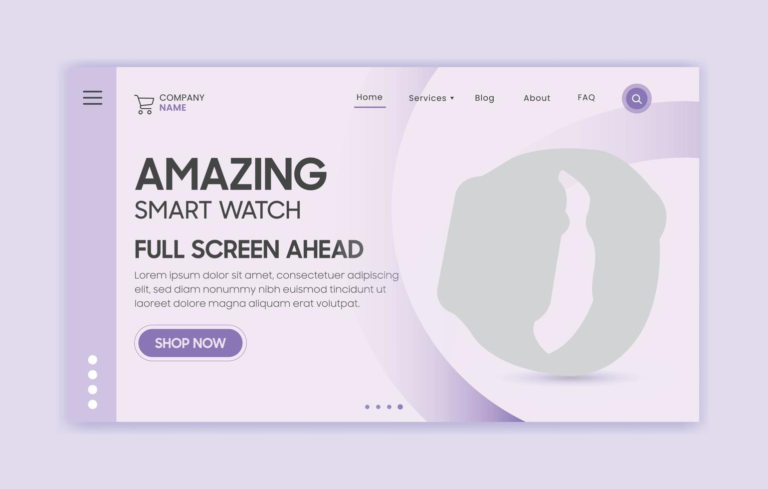 Landing page template design vector