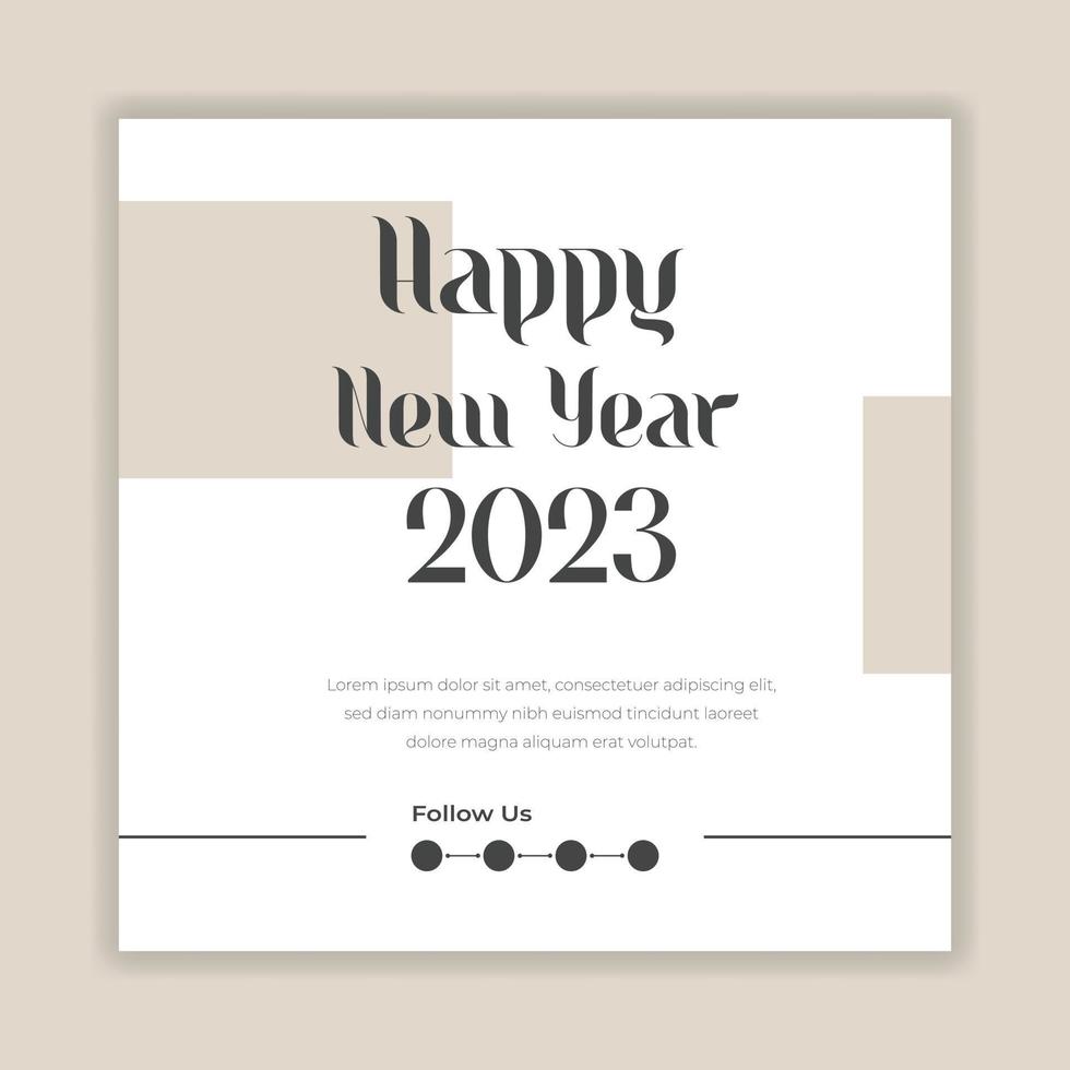 happy new year 2023 text typography design poster template vector