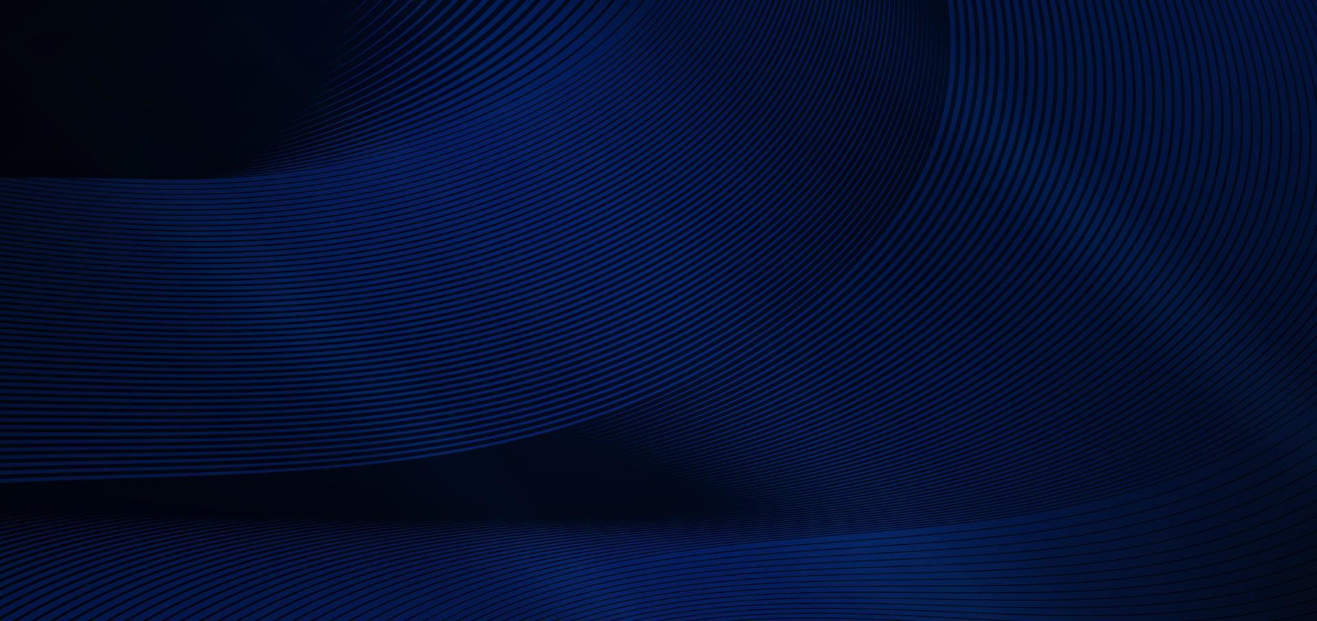 Abstract background horizontal wave lines design and pattern on dark blue background and texture. vector