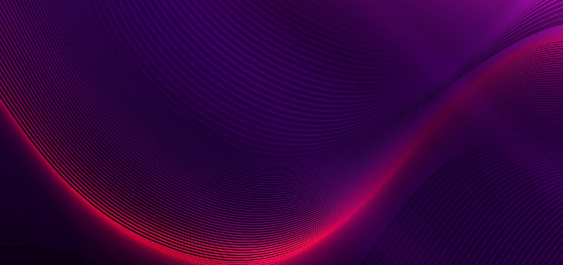 Abstract background horizontal wave lines design and pattern on dark purple background and texture. vector