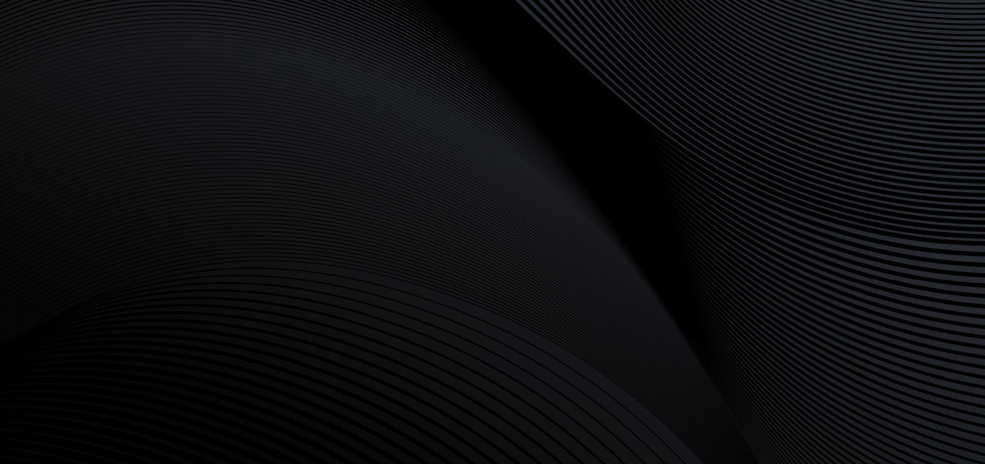 Abstract background horizontal wave lines design and pattern on black background and texture. vector