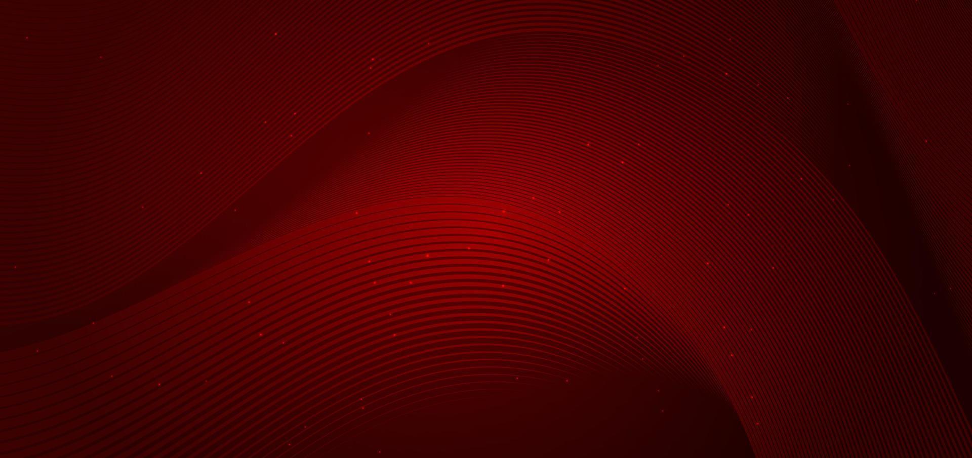 Abstract background horizontal wave lines design and pattern on red background and texture. vector