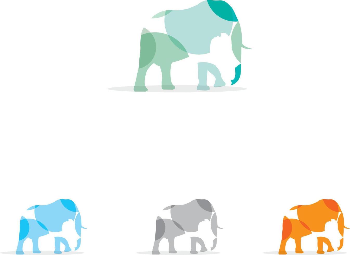 vector de elefante colorido, diseño de ilustración animal, elefante en el corazón