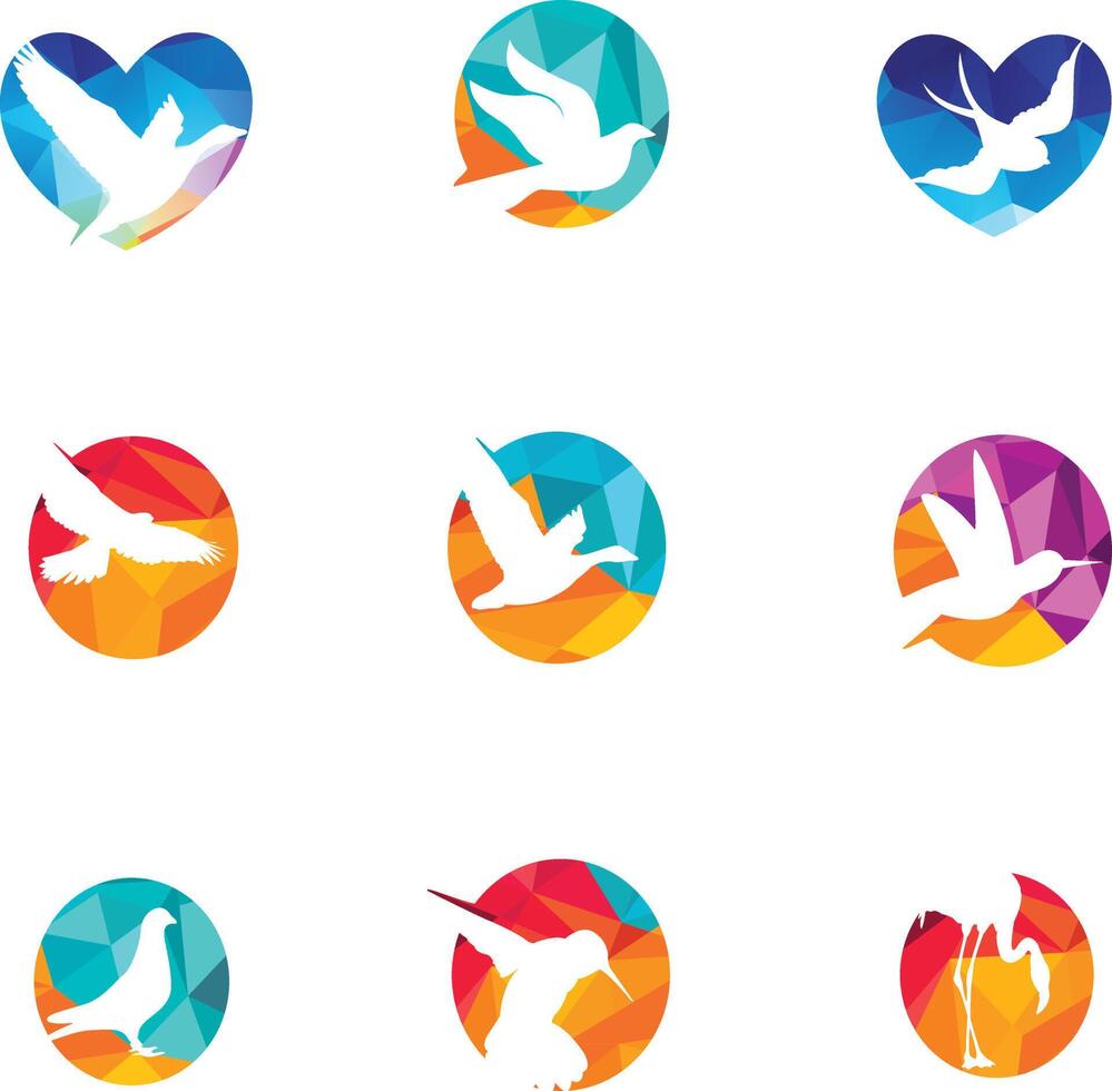 Bird  vector design. Loving and caring bird logo.