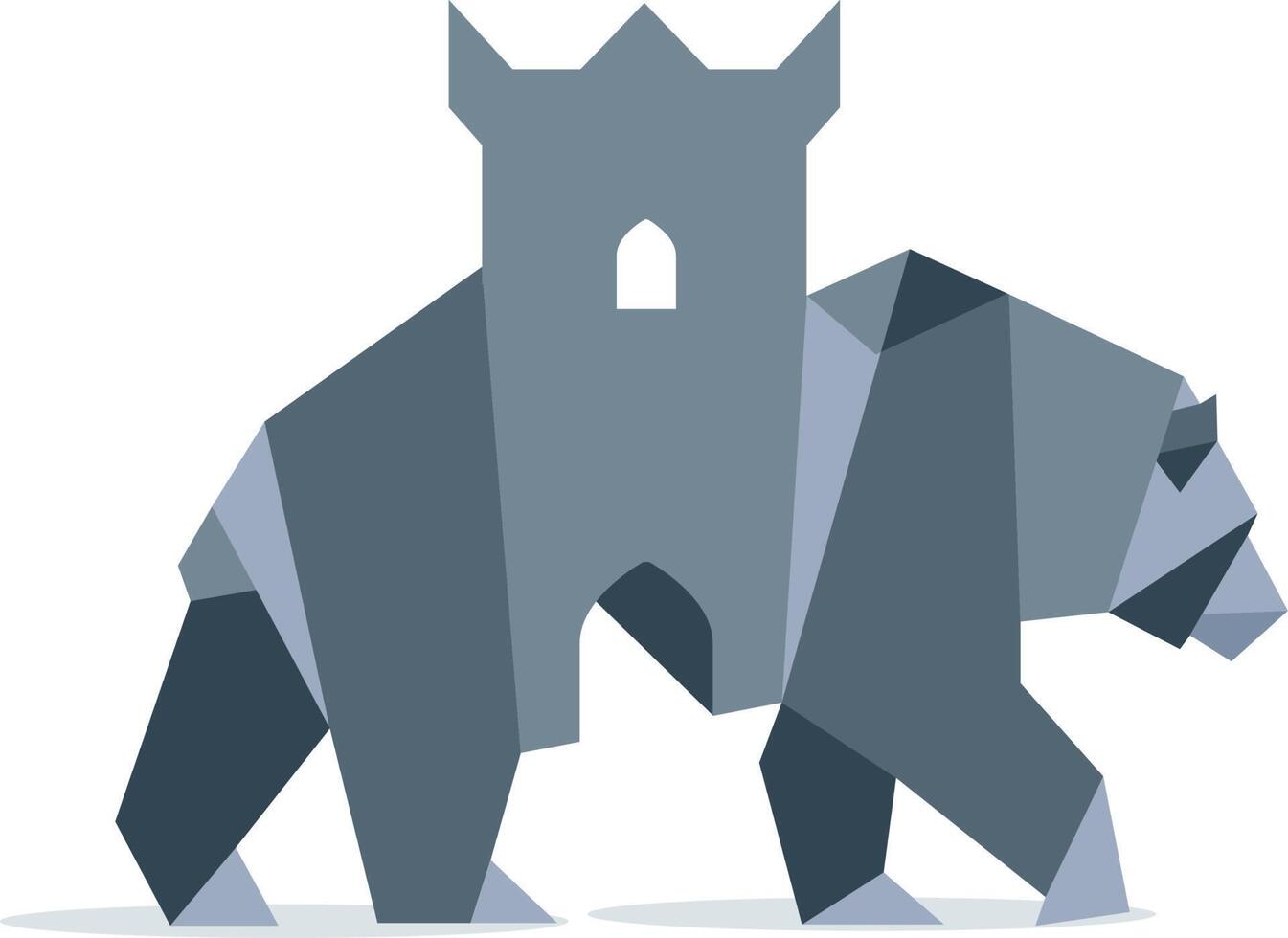 Bear vector design with fort