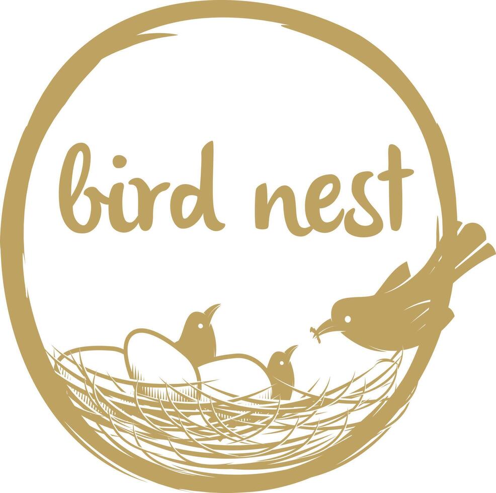 Bird Nest vector logo design.