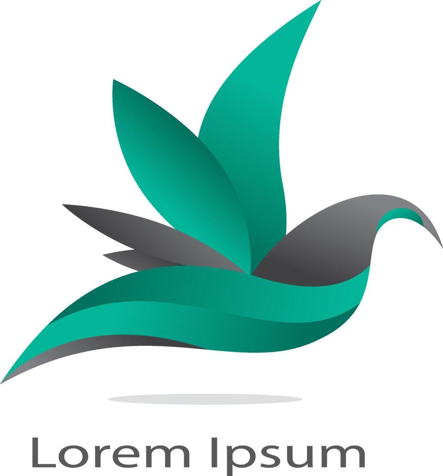 Cute and beautiful bird logo design. hummingbird Logo design. Unique cute bird logo template. vector
