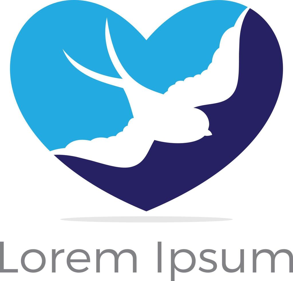 Bird  vector design. Loving and caring bird logo.