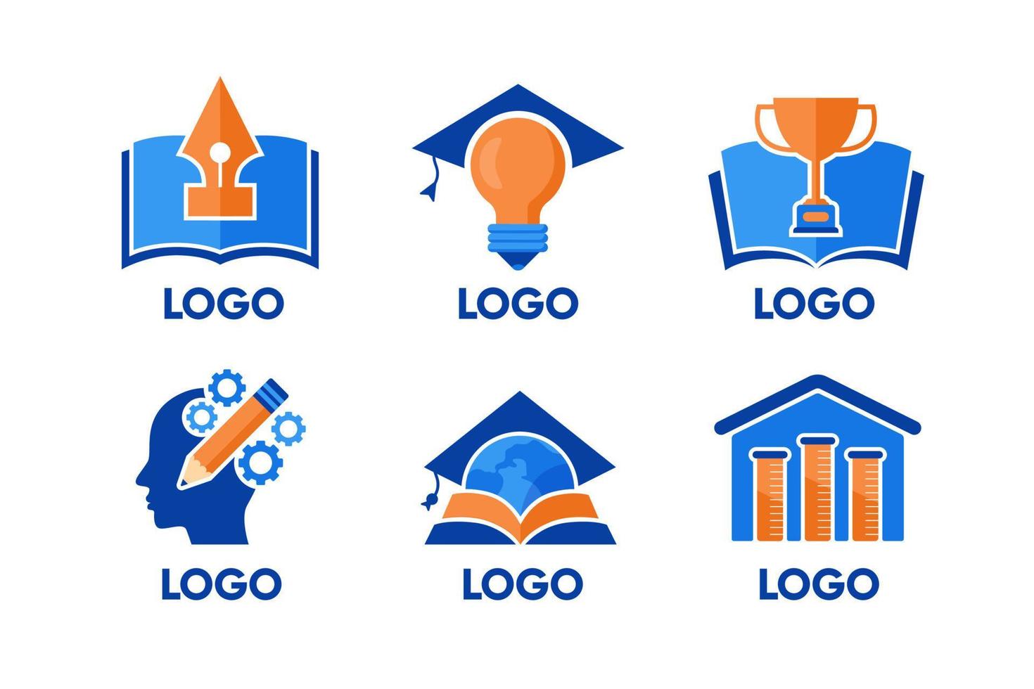 Education Logo Template Collection Set vector