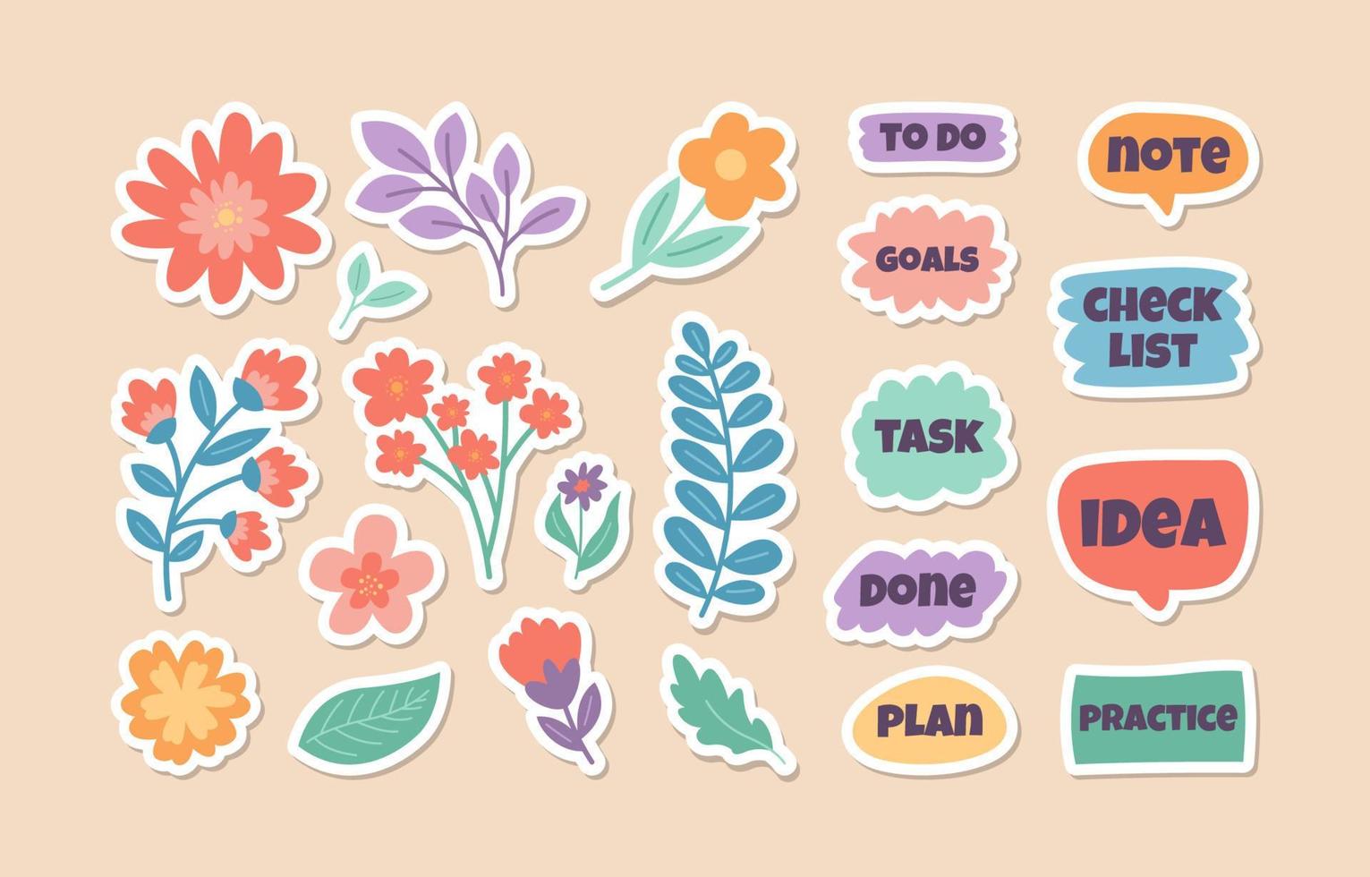 Spring Flower Journal Sticker vector