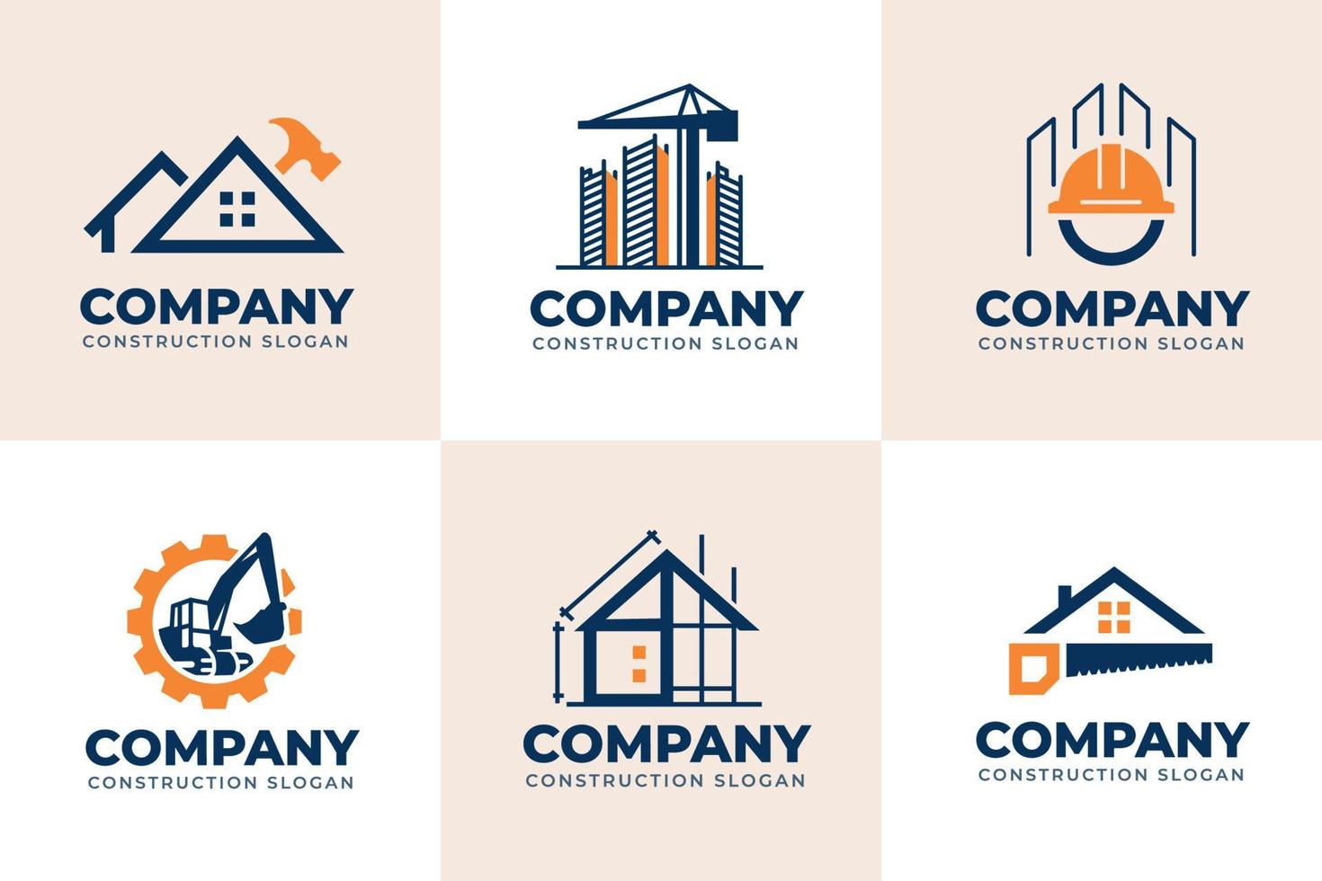 conjunto de logotipos de construcción vector