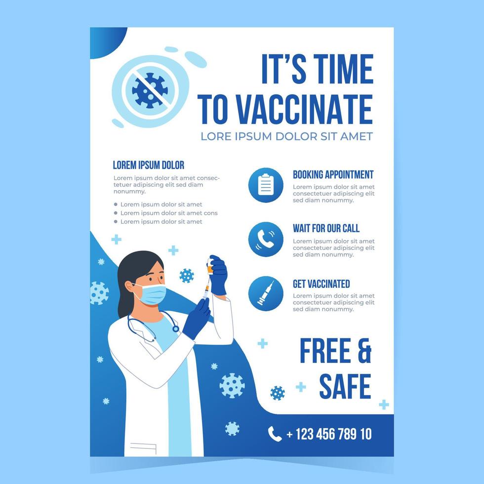 Covid 19 Vaccination Poster Template vector