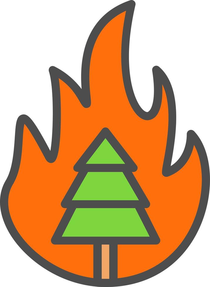 Burning Tree Vector Icon Design
