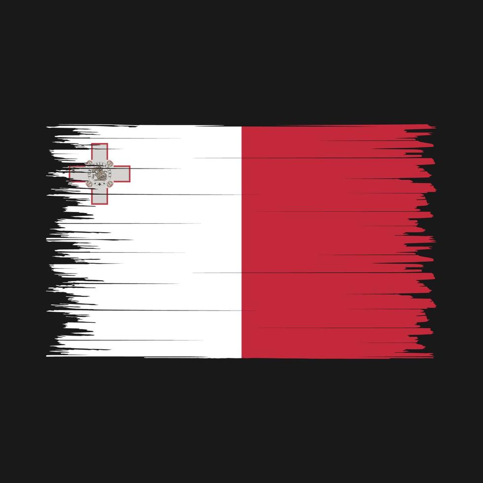 cepillo de bandera de malta vector