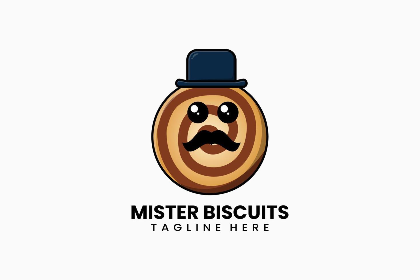 Flat modern template mister biscuits logo vector